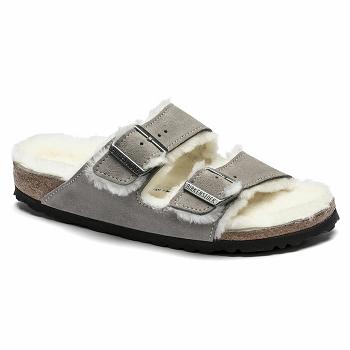 Birkenstock Shearling Ruskind Arizona Dame Grå | DK 84UZG